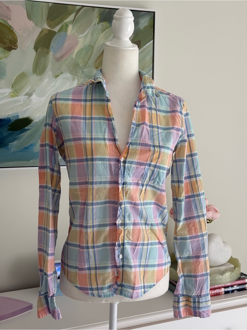 Frank & Eileen Pastel Plaid Button-Down Shirt - Peach, Lavender, Mint, Sky Blue